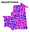 Mosaic Mauritania Map of Square Elements