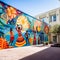 The Mosaic Melody: A vibrant mosaic mural that harmonizes diverse cultural elements into a beautiful musical composition