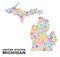 Mosaic Michigan State Map of Cogwheel Items