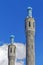 Mosaic minarets of the cathedral mosque in Saint-Petersburg, Russia.