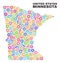 Mosaic Minnesota State Map of Cog Items