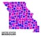 Mosaic Missouri State Map of Square Items