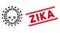 Mosaic Mortal Virus Icon with Textured Zika Line Seal