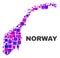 Mosaic Norway Map of Square Elements