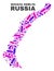 Mosaic Novaya Zemlya Islands Map of Dots and Lines