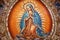 Mosaic of Our Lady of Guadalupe. Generative AI