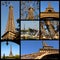 Mosaic photos of the Eiffel tower in Paris