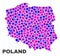 Mosaic Poland Map of Spheric Elements