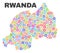 Mosaic Rwanda Map of Gearwheel Items