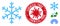 Mosaic Snowflake Icon of Raggy Items with Coronavirus Textured Chemical Free Stamp
