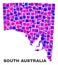 Mosaic South Australia Map of Square Elements