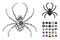 Mosaic Spider Icon of Flu Pathogens