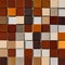A mosaic of squares and rectangles in warm earth tones, like rust, ochre, and terracotta2, Generative AI