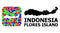Mosaic Stencil and Solid Map of Indonesia - Flores Island