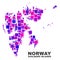 Mosaic Svalbard Islands Map of Square Elements