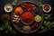 Mosaic of Tastes: A Bird\\\'s Eye View of Ingredients. AI Generated Illustration