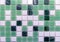 Mosaic tiles in the interior of the bathroom. Background of ceramic tiles mosaic