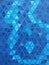 mosaic in triangular shades of blues