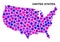 Mosaic United States Map of Circle Dots