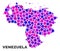 Mosaic Venezuela Map of Circle Dots
