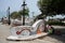 Mosaics in the Love Park overlooking The Pacific Ocean. Miraflores, Peru, October 2, 2023.