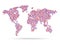 Mosaik pink retro style world map illustration