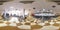 Moscow-2018: 3D spherical panorama with 360 degree viewing angle of empty interior of bicycle store with a lot of bike. Full equir