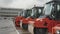 Moscow, 23 August 2020 : Special road equipment in the parking lot. Special equipment for road repair is in a row in a