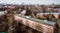 Moscow aerial tilt-shift panorama at spring time