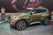 MOSCOW, AUG.31, 2018: View on LADA stand with new concept off road car Chevrolet Niva 4x4 Vision and people around on automotive e