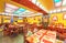 MOSCOW - AUGUST 2014: The interior of the restaurant Indian and Tibetan cuisine