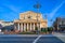 Moscow Bolshoi Theatre Big Theatre and Fountain in Moscow, Russia.