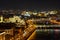 Moscow center, panoramic view from above at night