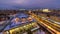Moscow city Russia skyline aerial panoramic top view day to night timelapse urban winter snow scenery architecture
