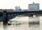 Moscow city water navigation background