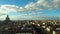 Moscow cloudy sky time lapse. Leningradsky prospekt avenue . High altitude shot