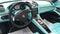 Moscow. February 2019. White Porsche Boxster with mint color leather interior in showroom. Dashboard and analog clocks, PDK