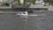 MOSCOW - JULE 25: Boat police of Russia floating on the Moscow river on Jule 25, 2019 in Moscow, Russia