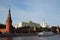 Moscow Kremlin. Blue sky background.