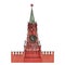 Moscow Kremlin clock tower isolated