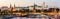 Moscow Kremlin at dusk, Russia. Panoramic view of Moscow city center