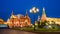 Moscow Kremlin and historical museum on the Red Square in Moscow, night scene. Russia