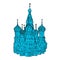 Moscow Kremlin illustration with colored backplate