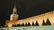 Moscow Kremlin Main Clock named Kuranti on Spasskaya Tower. Red Square.