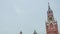 Moscow Kremlin main clock named Kuranti on Spasskaya Tower. Red Square.