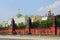 Moscow Kremlin panorama. The Big Palace and old orthodox churches.