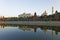 Moscow Kremlin and reflected view in river