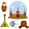 Moscow kremlin. Set symbol-Hat with star,