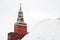 Moscow Kremlin. Spasskaya clock tower in winter.