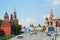 Moscow Kremlin towers and Saint Basils Church.